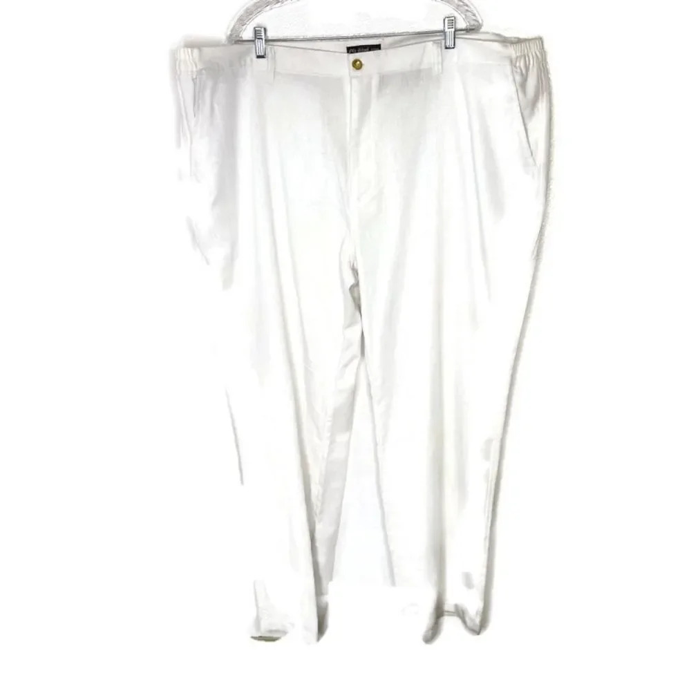 New Old Sokol White Linen Pants 4X